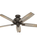 Donegan Onyx Bengal Ceiling Fan With LED Light Kit And Pull Chain, 52 Inch, wood finish blades, indoor energy-saving