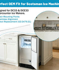 02-2479-21 Ice Maker Curtain Replacement Assembly for DC33 and DCE33 undercounter ice machines, white plastic OEM-style curtain