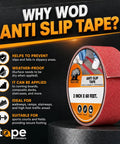 Legit Heavy Duty Anti Slip Tape For Decks Stairs Weatherproof Non Skid Grip Roll Black 3 X 30 Ft on a display showing usage details.