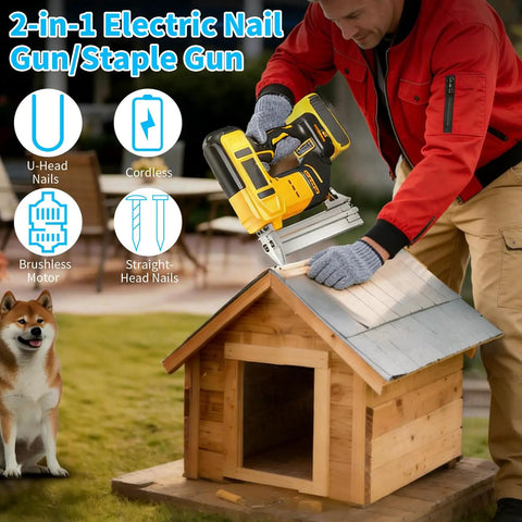 Pro Level Cordless Brad Nailer And Staple Gun Set Built With Brushless Motor For Woodworking And Home Remodeling Loads Up With 1000 Fasteners To Knock Out Tough Diy Projects Like A Badass Straight Shooter