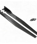 Dope Lower Winglet Side Skirts For Tesla Cybertruck Ride Rigid Abs Plastic Body Trim with carbon fiber finish and panel clips.