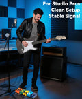 Musician using Guitar Pedal Board With Power Supply 10 Isolated Outputs Aluminum Alloy Portable Pedal Board With Bag