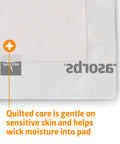Close-up of Hospital Grade Quality Built Tough For Heavy Duty Care Super Absorbent Disposable Incontinence Bed Pads 30 By 36 Inch 25 Pack showing quilted core.
