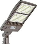 320W LED Parking Lot Light That Slashes Energy Bills, 48,000 Lumens, close view of shoebox style with adjustable mount