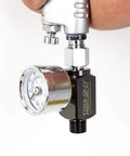 Air Adjusting Regulator Valve With Analog Pressure Gauge For Spray Guns And Air Tools One Quarter Inch Nps Aluminum Body