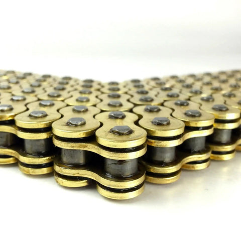 Rock Solid 520 O Ring Drive Chain With 110 Links And Gold Plating For Motorcycle Atv Dirt Bike Built Tough Construction Connecting Link Included For Smooth Shifting And No Sweat Upkeep