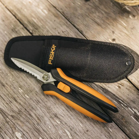 Multipurpose 8 Inch Garden Shears With Sheath And Soft Grip Handle Pruning Scissors For Gardening Serrated Edge And Wire Cutter