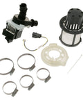 Dishwasher Drain Pump Kit WD19X25187 Replacement Part with components for quick fix, black and white setup, includes clamps