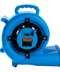 Beefed Up Heavy Duty One Third HP 2000 CFM Air Mover For Water Damage Restoration with view of blue casing and fan