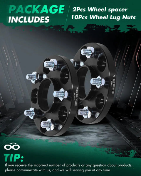 15mm Wheel Spacers Four Pack 5x4.5 Bolt Pattern 64.1mm Hub Bore 12x1.5 Studs Adapters Fits Honda Accord Civic