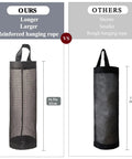 Comparison of Hanging Mesh Bag Holder Dispenser For Plastic Grocery Bags with elastic opening, black, 16.5 inches vs 15 inches view