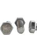Four stainless steel hex head bolts, 3/8-16 thread, 1-inch length, shown from multiple angles