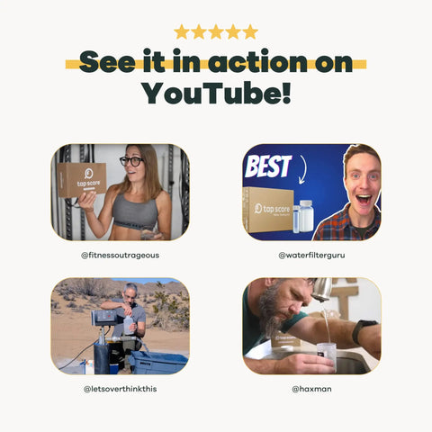 Top Tier Home Water Test Kit For Well And City Tap Sources Checks One Hundred Sixteen Parameters Including Lead Copper Hardness Alkalinity Bacteria And Chlorine With Legit Epa Certified Lab Reports For Total Peace Of Mind shown in reviews by four users on YouTube.