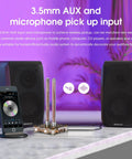 VU9 Pixie Tube Sound Level Meter With Retro Nixie Tube Visual Audio Spectrum Display Dope Vibe Microphone And 3.5mm Aux Input Home Desktop Decoration Black 3.35 Inch, desktop audio setup