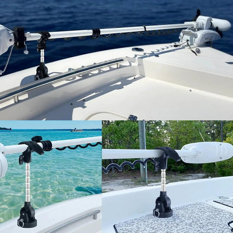 Heavy-Duty Trolling Motor Stabilizer Mount For Terrova Ulterra Riptide Power Drive Keeps Shaft Rock-Solid, Reduces Bounce, Cuts Vibration