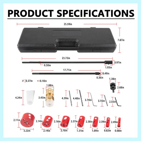 Bonbo DM3MECH Mechanical Hot Tapping Machine Complete Kit For NPT, specifications with hole saws, drill bits, and connectors.