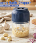 2026 New Electric Garlic Chopper Mini Food Processor Portable Cordless Vegetable Mincer Six Stainless Steel Blades Small Kitchen Gadget For Onion Salad And Garlic Prep Easy Pure Copper Motor Action.