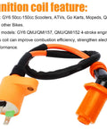 Front view of High Performance Ignition Coil CDI Box and Spark Plug Kit for GY6 50cc to 150cc 4 Stroke Engines Fits Scooter ATV Quad