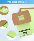 Green Type BB compact canister vacuum bag with brown cardboard frame, showing anti-bacterial filtration details