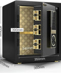 Tough As Nails Heavy Duty Wall Safe Box With Fingerprint And Password Access Four Unlock Modes Including Digital Footprint Key Password And Fingerprint Plus Password Waterproof Alloy Archive Safe Chest For Office And Home Use Black with dimensions.