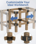 Heavy Duty 8 Piece 3 Way Workbench Bracket Kit For 2x4 Lumber Steel Corner Brackets With Black Powder Coat Rust Resistant High Load Bearing For DIY Garages And Shops on 2x4 workbench frame
