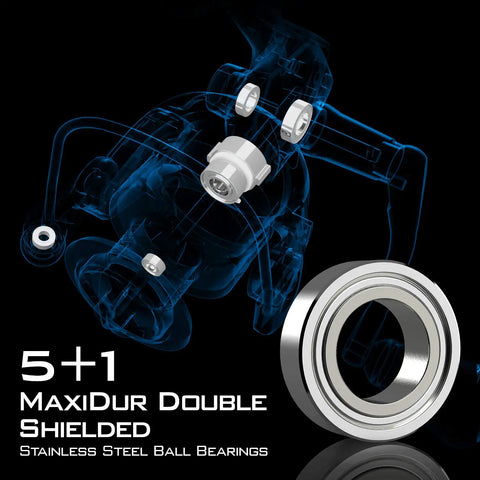 Illustration of Gladiator Ready Crixus Fishing Rod And Reel Combo with MaxiDur double shielded ball bearings diagram