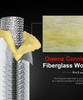 Close-up of 8 Inch Insulated Flexible Duct For HVAC And Exhaust R4.2 Heavy Duty with fiberglass wool and aluminum layer