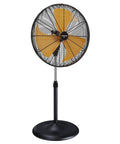 Beast Mode 6000 CFM 20 Inch Oscillating Pedestal Fan with industrial metal frame, aluminum blades, adjustable height, garage use