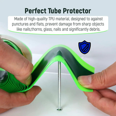 Self-Adhesive Fat Bike Tire Liner TPU Puncture Protector For 20 To 26 Inch Fat Tires demonstration against nail puncture