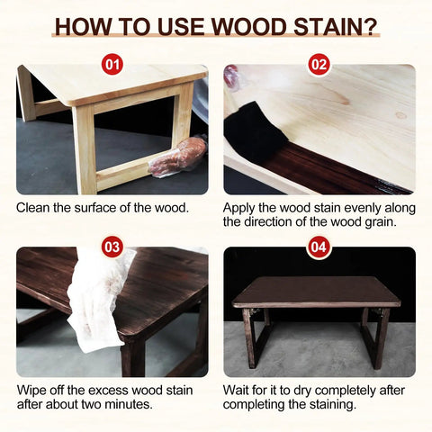 Step-by-step guide on using Totally Non Toxic Water Based Wood Stain For Raw Wood And Furniture Dark Oak Shade.