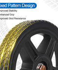 Close-up of 8 Inch Lawn Mower Wheels Kit DIY Friendly Universal 8 Inch Push Mower Wheels With 1/2 Inch Bearing Bolts And Nuts Plastic Replacement Tires