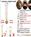 Dimmable E26 LED Bulb 6W Equal 60W, AC120V Warm White 2700K 600LM T10 Edison Style Light technical details and usage.
