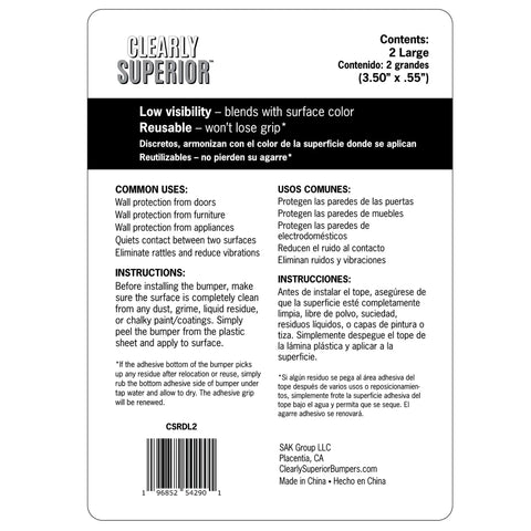 Large Clear Gel Furniture Pads For Hardwood Floors That Kick Scratches To The Curb With Squishy Shock Absorbing Grips For Slippery Floors In A Nearly Invisible Pack Of Twelve Smooth Ride Surface Protectors product packaging showing usage instructions and dimensions.