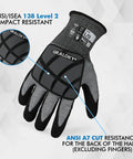 Heavy Duty Safety Work Gloves For Men And Women With A9 Cut Protection, Puncture Level 5, Impact Level 2, Large Size, TPR Shield