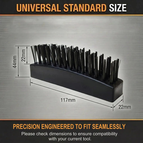 12-Pack Replacement Wire Brush Heads For Welding Chipping Hammers, Heavy Duty High-Carbon Steel Bristles, side view with dimensions