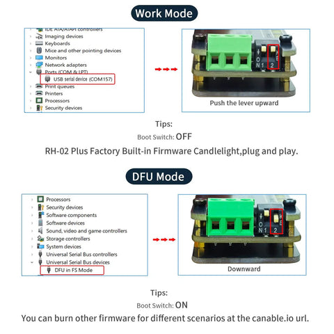 USB To CAN FD Converter Adapter With 2.0 CAN FD Support Fast 5 Mbps CAN Bus Monitoring And Debugging For Industrial Gear And Servo Motors Pro Grade USB Interface For Engineers, switch settings