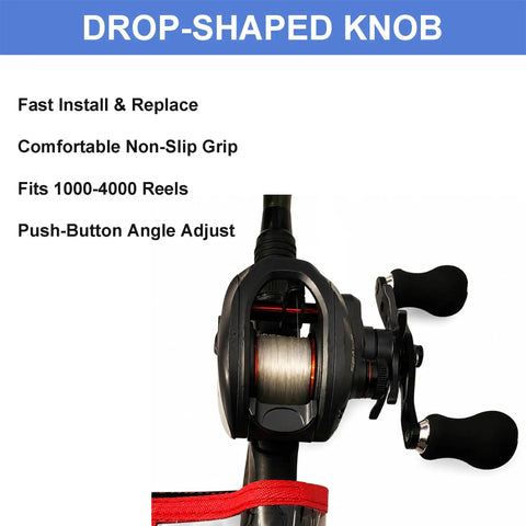 Rock Solid Aluminum Ambidextrous Power Crank Handle Replacement Kit With EVA Double Knob Grips For Saltwater Fishing Reels