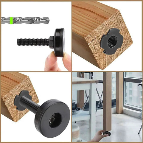 4 Pack Leveling Feet With Grip Base For Furniture Heavy Duty Steel T Nut Adjustable Height Feet For Cabinets