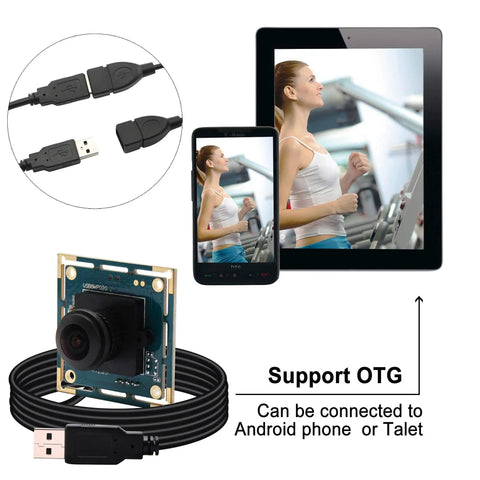 Ultra High Resolution 8MP USB Camera Module With 180 Degree Fisheye Wide Angle Lens For Computer Raspberry Pi And Mac IMX179 4K WebCam Board For PC Laptop And Linux Compatibility Great For Security CCTV And Video Projects Easy Setup shown with connection cables and digital devices