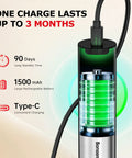Rechargeable Milk Frother With Stand 3 Speed Handheld Electric Wand Mixer USB-C charging with battery details