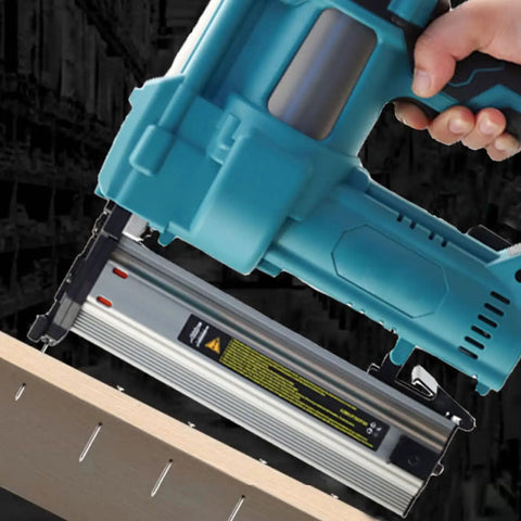 Professional Grade Cordless Electric Brad Nailer And Wire Stapler Kit Featuring A Long Lasting Lithium Ion Battery For Dead Simple Setup And Hella Fast Finishing On All Woodworking Projects