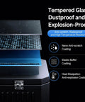 Tempered glass layers of the Built Like A Tank Ev Charger Enclosure showcasing dustproof, waterproof features for outdoor use.