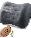 Ultralight Camping Pillow With Thick TPU Bladder For No Leak Support Compact Air Pillow in grey and portable bag