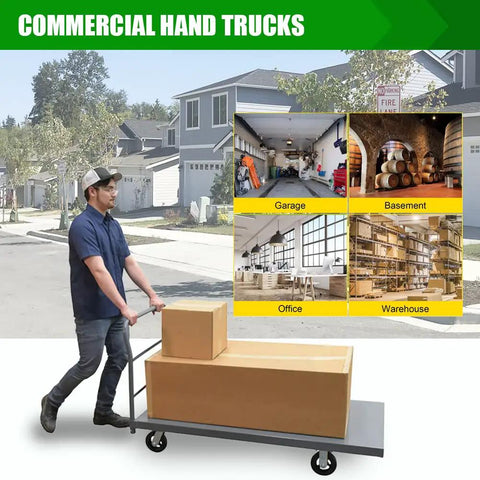 Heavy Duty Steel Platform Truck With Smooth Deck 60X24 Industrial Flatbed Dolly 2000 Lb Capacity Rugged Cart Designed To Haul Your Gear No Sweat On Shop Floors
