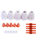 20 Piece Plasma Cutter Consumables Kit With Nozzles Electrodes Cups And Rings For LT3500 Brown LT5000D Red CT520D Red And LT3200 Models Keeps Your Cutter Cutting Strong Pro Grade Replacement Parts Set