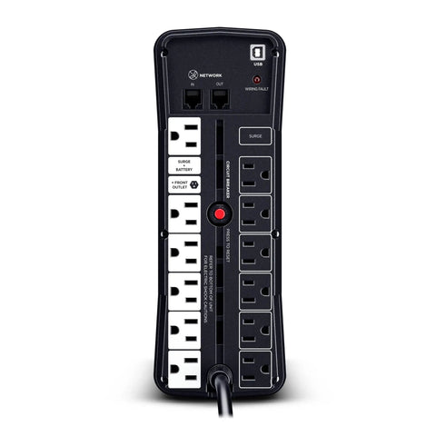 GX150C2 Gaming UPS Battery Backup And Surge Protector With RGB Lighting, 1500VA 1000W, 13 Outlets, USB-C Charging, Sine Wave Output