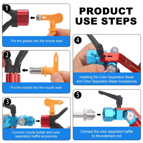 Airless Spray Gun Guide Accessory With 517 Tip And 10 Inch Extension Pole For Graco Titan And Wagner Magnum Sprayers use steps