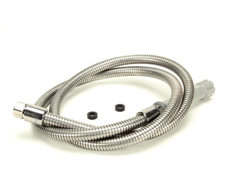 68 Inch Flexible Stainless Steel Hose with Gray Handle for Commercial Kitchens Heavy Duty Water Supply Replacement Part