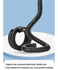 Heavy Duty Industrial Fume Extractor Arm With A Two To Three Inch Heat Resistant Flexible Dust Hose, black flexible hose for ventilation.