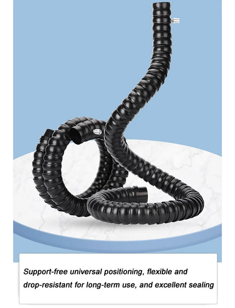 Heavy Duty Industrial Fume Extractor Arm With A Two To Three Inch Heat Resistant Flexible Dust Hose, black flexible hose for ventilation.